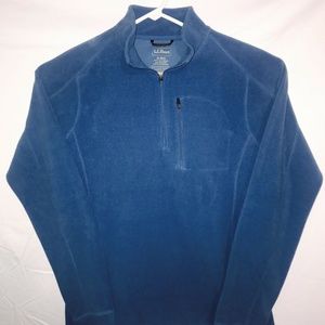 LL Bean Men's Medium Fleece Pullover Jacket blue
